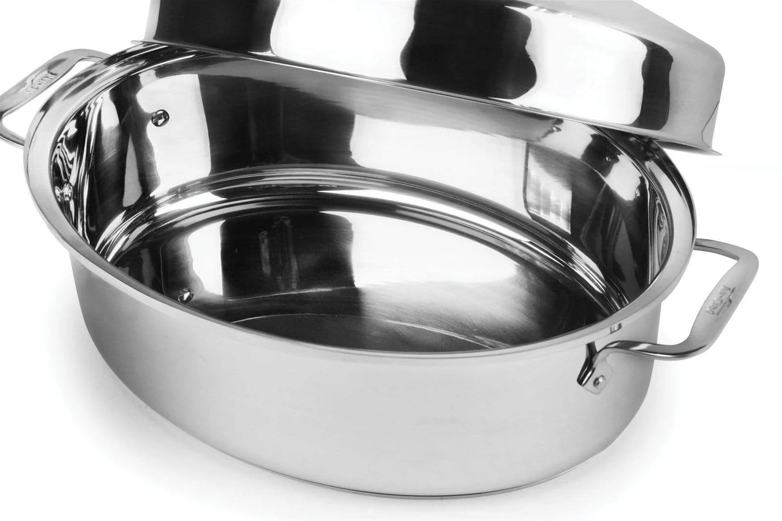 All-Clad Stainless Steel Covered Oval Roaster with Rack - Image 5