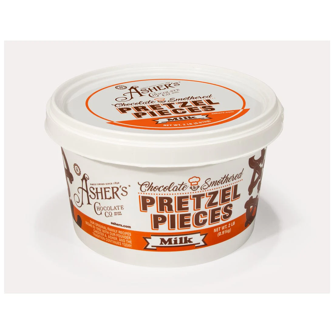 Asher's Milk Chocolate Smothered Pretzel Pieces – 2 lb. Pail