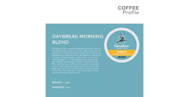 Caribou Coffee Daybreak Morning Blend K-Cup Coffee - 24 Count Box - Image 2