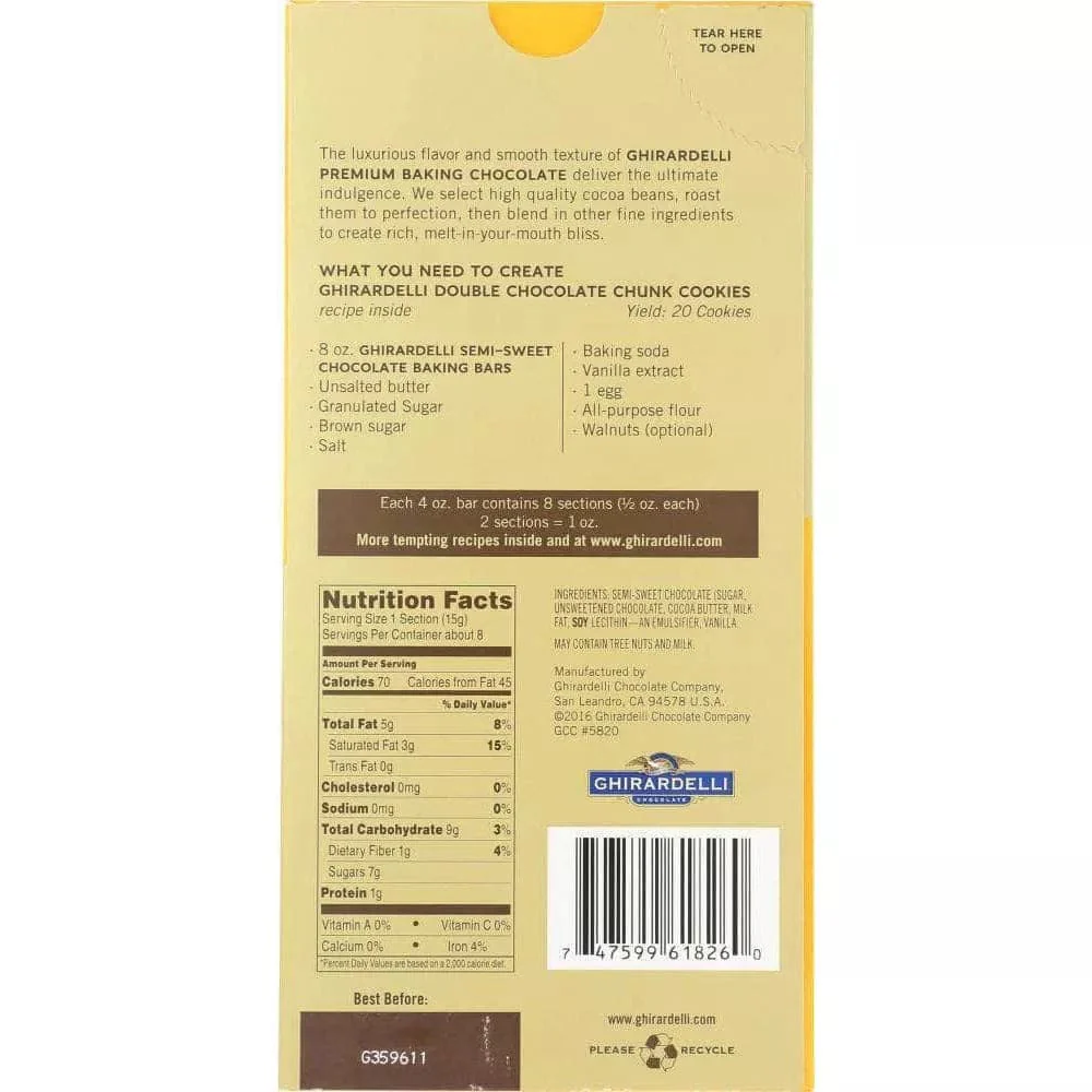 Chocolate Baking Bar Semi 4oz - Image 2