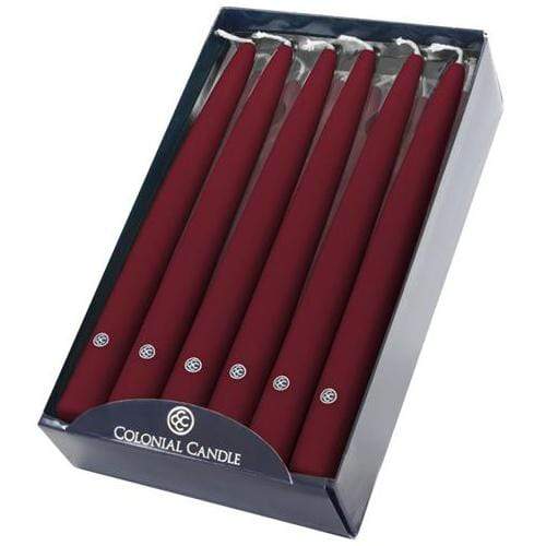 Colonial Candle Hand Dipped Taper 12" - Cranberry