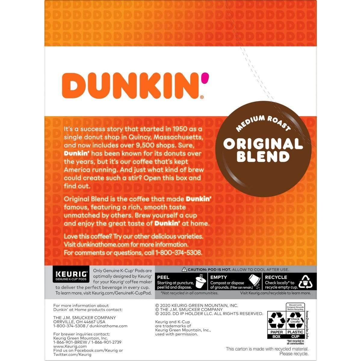 Dunkin' Original Blend K-Cup Coffee - 22 Count Box - Image 2