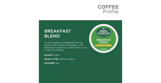 Green Mountain Coffee Roasters Breakfast Blend K-Cup Coffee - 24 Count Box - Image 2