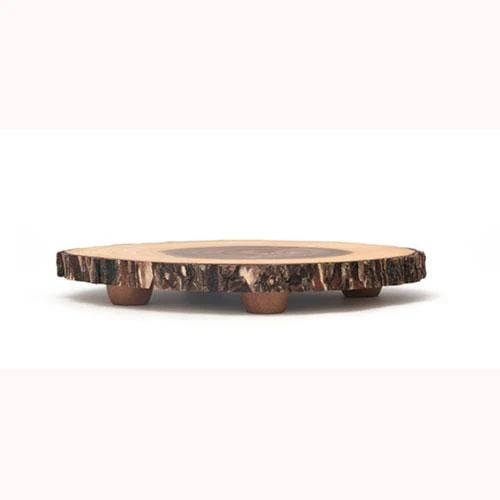 Lipper International Oval 10in-12in Natural Bark Serving Tray - Image 2