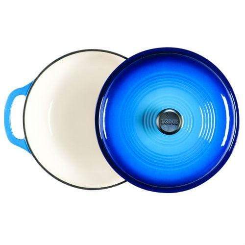 Lodge Color Enamel Cast Iron 3 qt. Dutch Oven - Caribbean Blue - Image 2