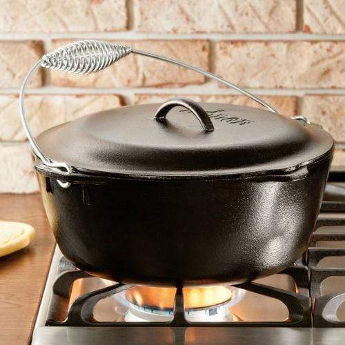 Lodge Pro Logic Cast Iron 7 qt. Dutch Oven w/Spiral Bail and Iron Cover - Image 2