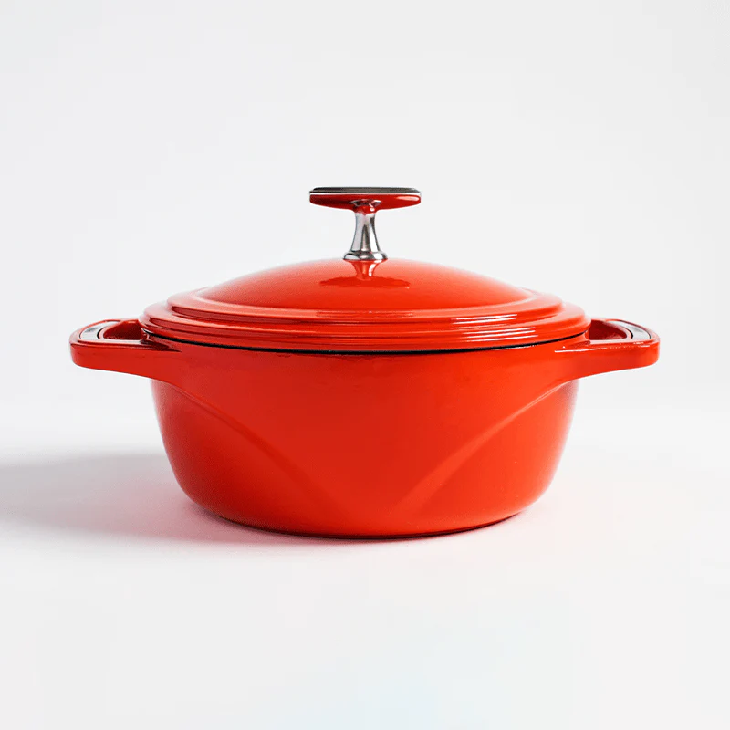 Lodge USA Enamel 4.5 Qt. Enameled Cast Iron Dutch Oven - Cherry on Top - Image 2