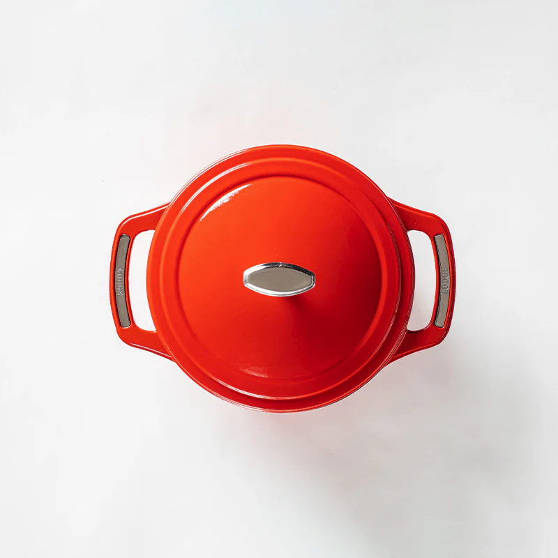 Lodge USA Enamel 4.5 Qt. Enameled Cast Iron Dutch Oven - Cherry on Top - Image 3