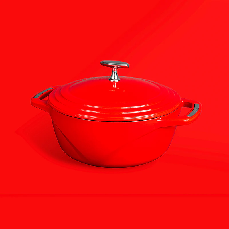 Lodge USA Enamel 4.5 Qt. Enameled Cast Iron Dutch Oven - Cherry on Top - Image 5