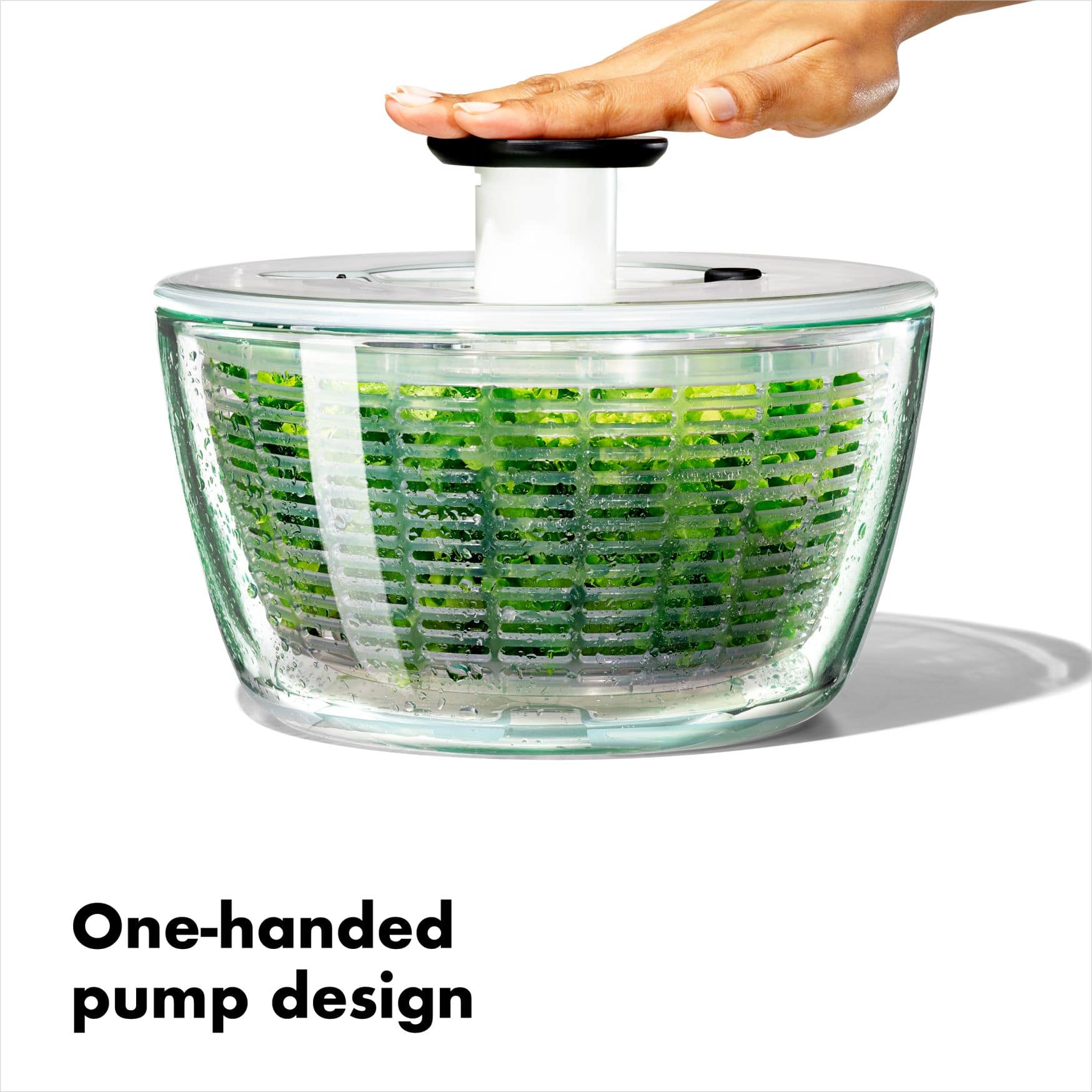 OXO 6.2 qt Glass Salad Spinner - Image 2