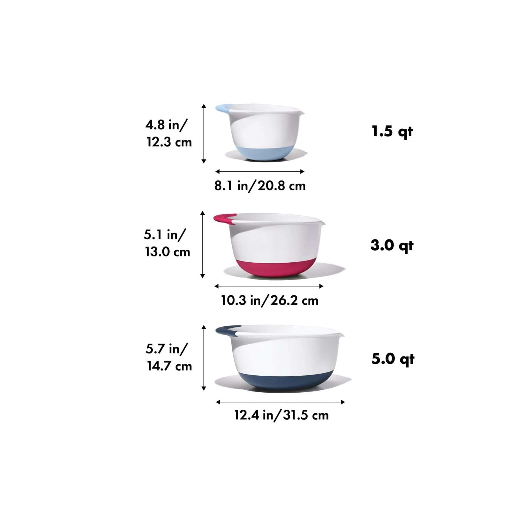 OXO Good Grips 3 piece Mixing Bowl Set - Image 3