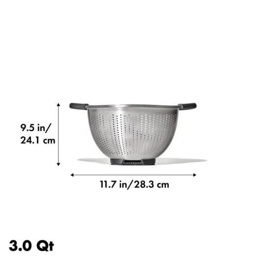 OXO Stainless Steel 3 qt. Colander - Image 2