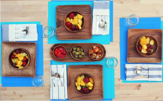 Pacific Merchants 12in Acacia Wood Square Serving Tray - Image 2