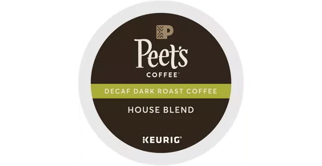 Peet's Coffee House Blend Decaf K-Cup Coffee - 22 Count Box