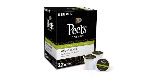 Peet's Coffee House Blend Decaf K-Cup Coffee - 22 Count Box - Image 2