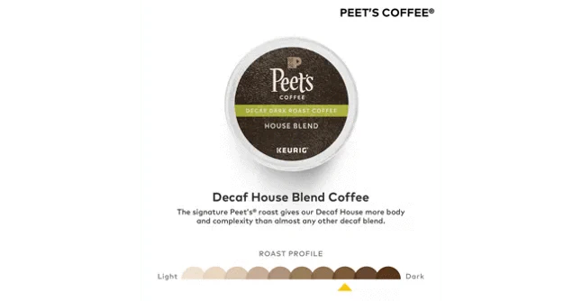 Peet's Coffee House Blend Decaf K-Cup Coffee - 22 Count Box - Image 3