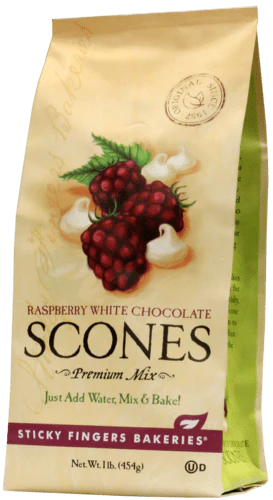 Sticky Fingers Bakeries Raspberry White Chocolate Scone Mix 16 oz