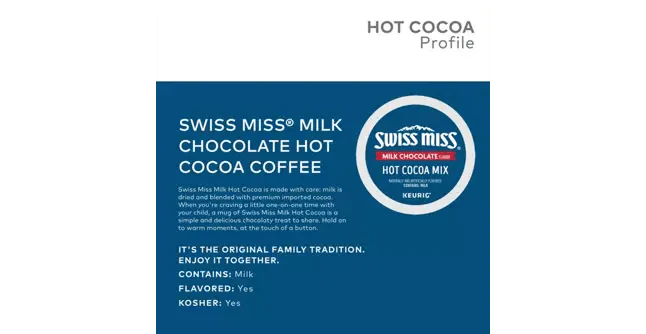 Swiss Miss Milk Chocolate K-Cup Hot Cocoa - 22 Count Box - Image 3