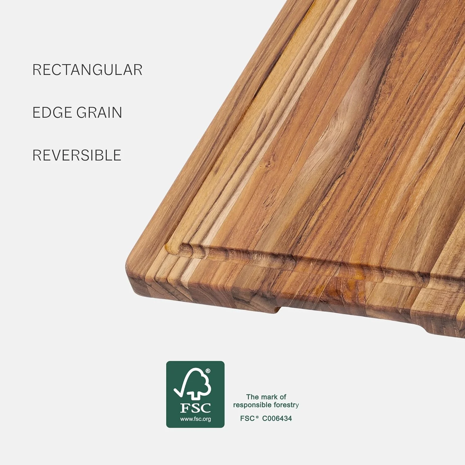 Teakhaus Marine 18" x 14" Cutting Board with Juice Canal - Image 4