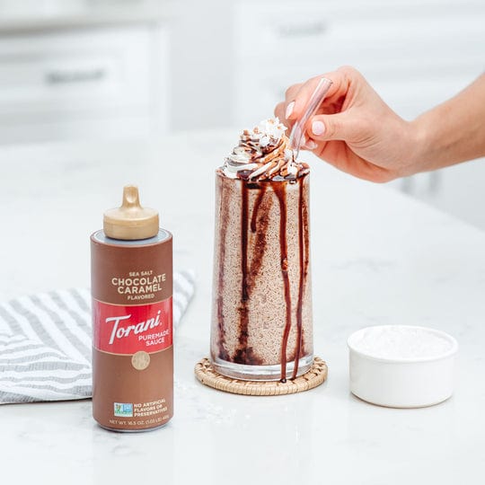 Torani Puremade Sea Salt Chocolate Caramel Sauce 16.5 oz - Image 2