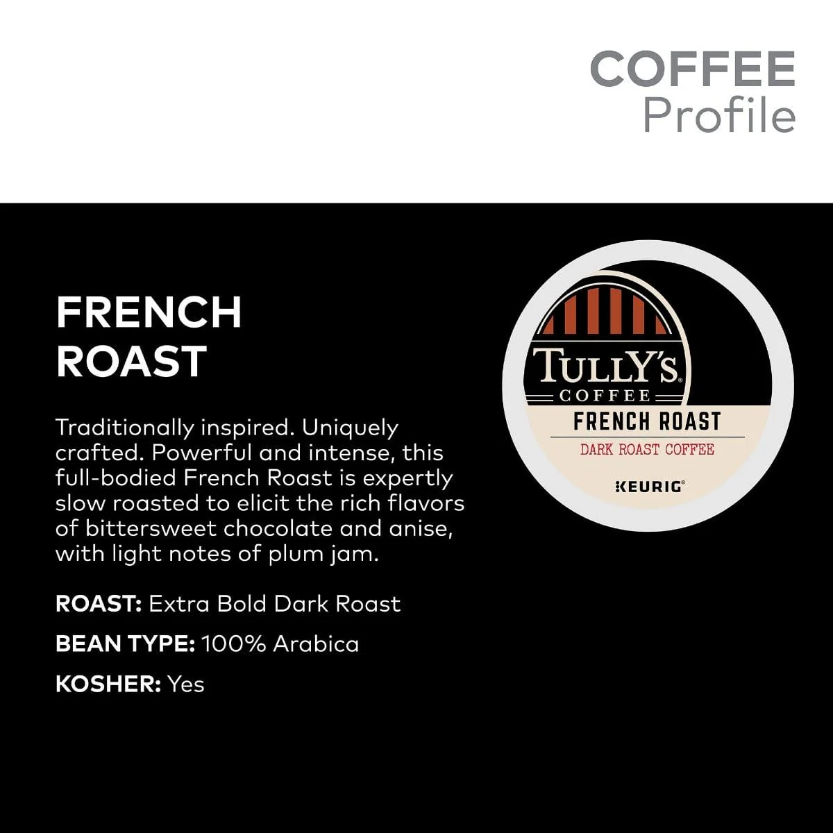 Tully's Coffee French Roast K-Cup Coffee - 24 Count Box - Image 4