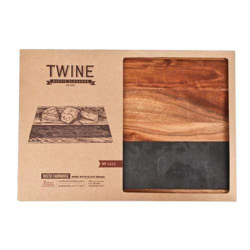 Twine Rustic Farmhouse Wood With Slate Board - Image 3