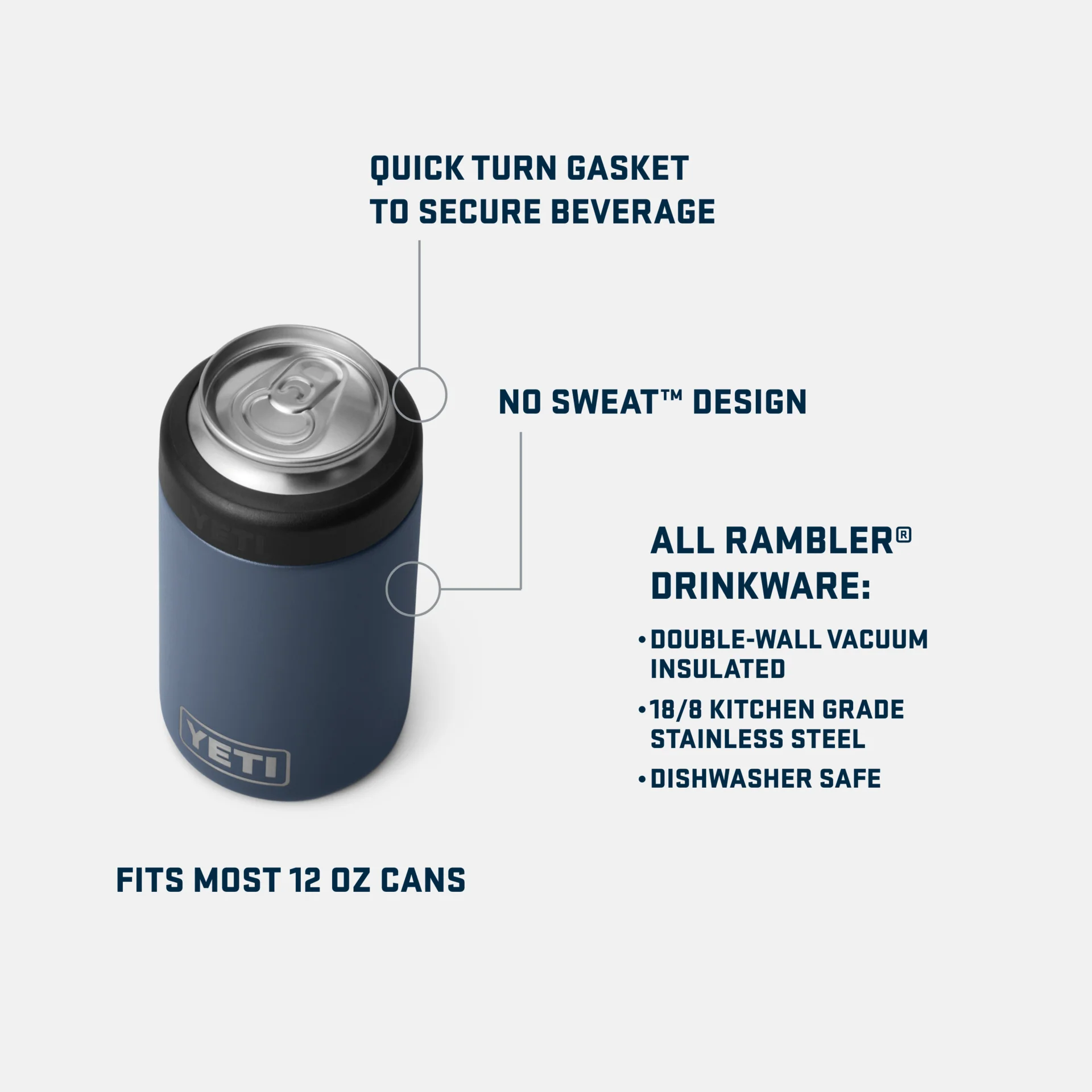 YETI Rambler 12 oz Colster - Charcoal - Image 2